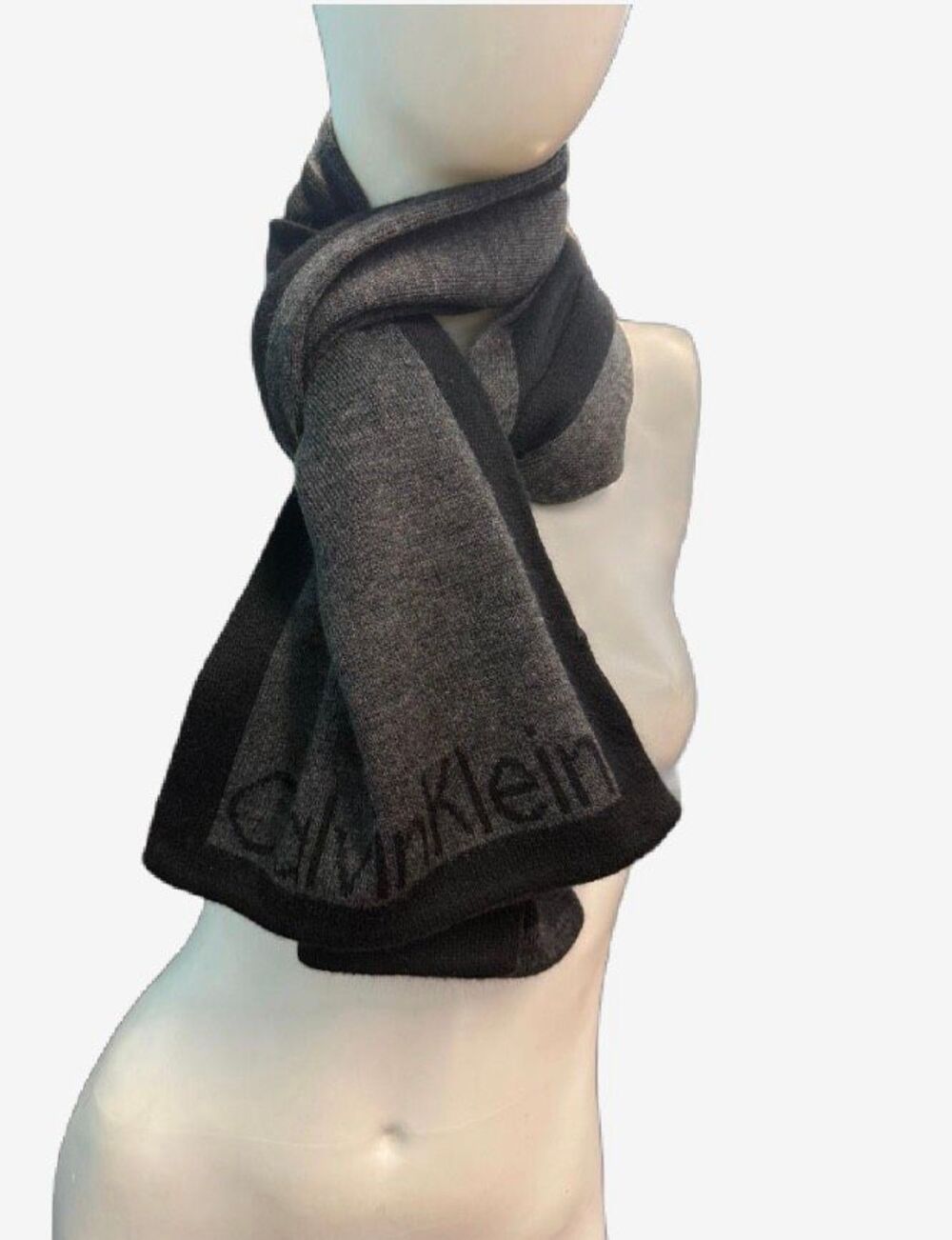 Calvin Klein Gray Black Scarf